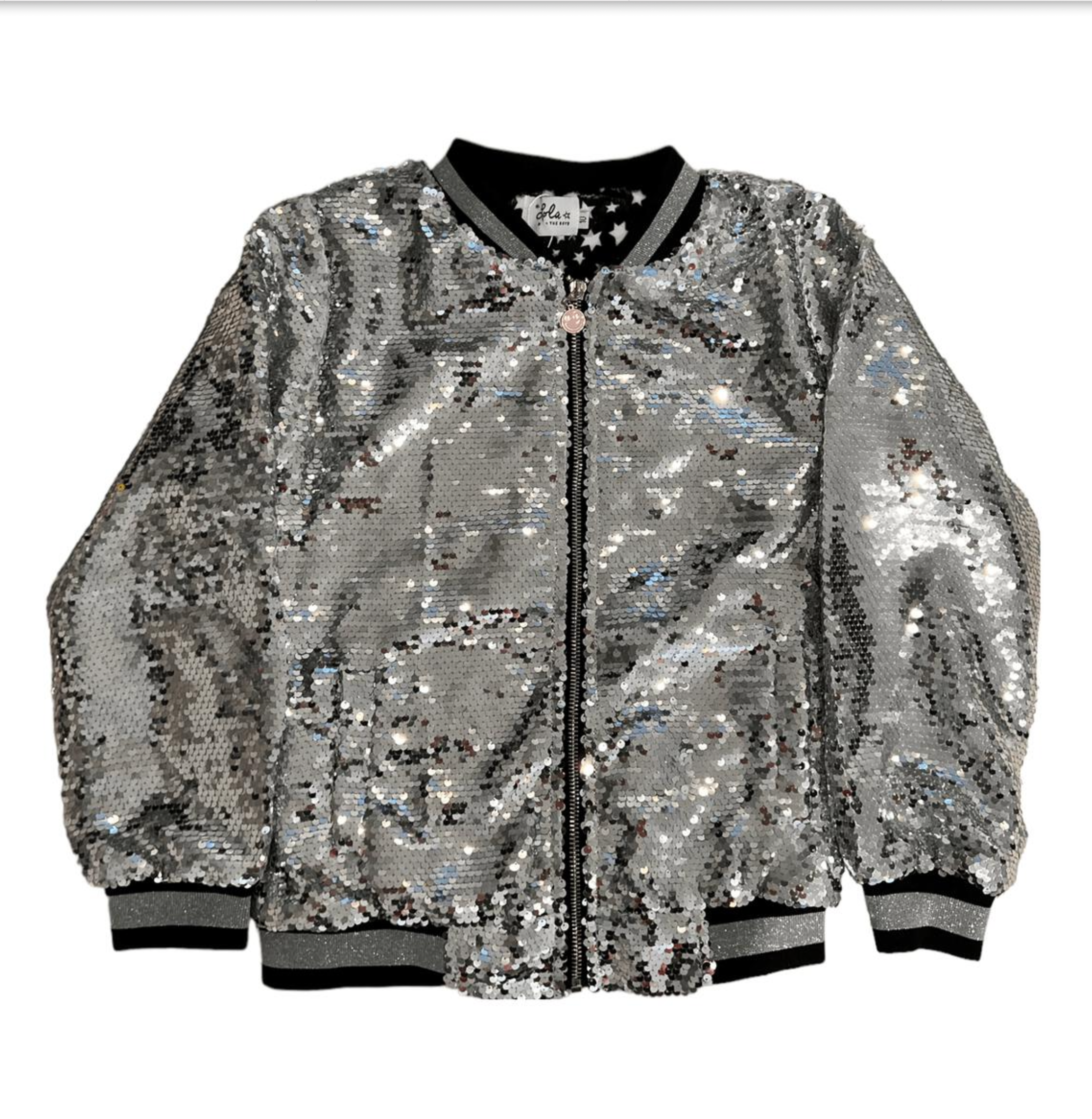 Pink Emoji Sequin Bomber Jacket