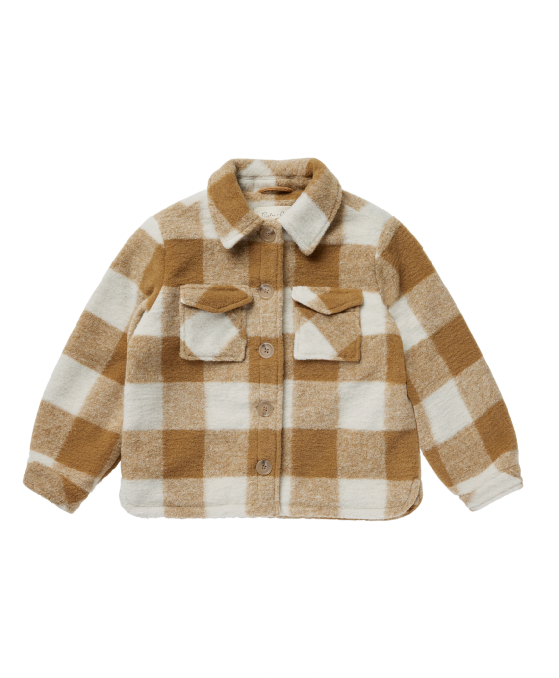 Shearling Chore Coat Brass Checker