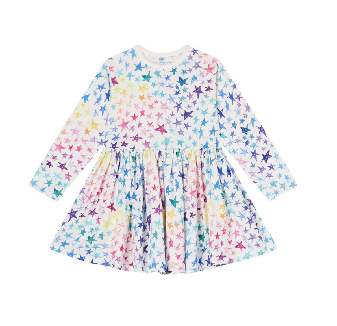 Girl Multicolor Scribble Stars Jersey Dress