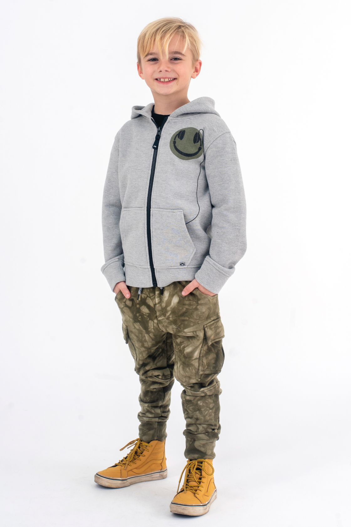 Happy Tunes Hoodie And Olive Tie Dye Empire Sweat Set
