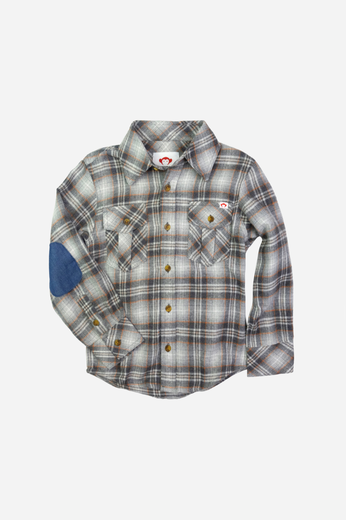 Flannel Shirt Grey/Orange Plaid