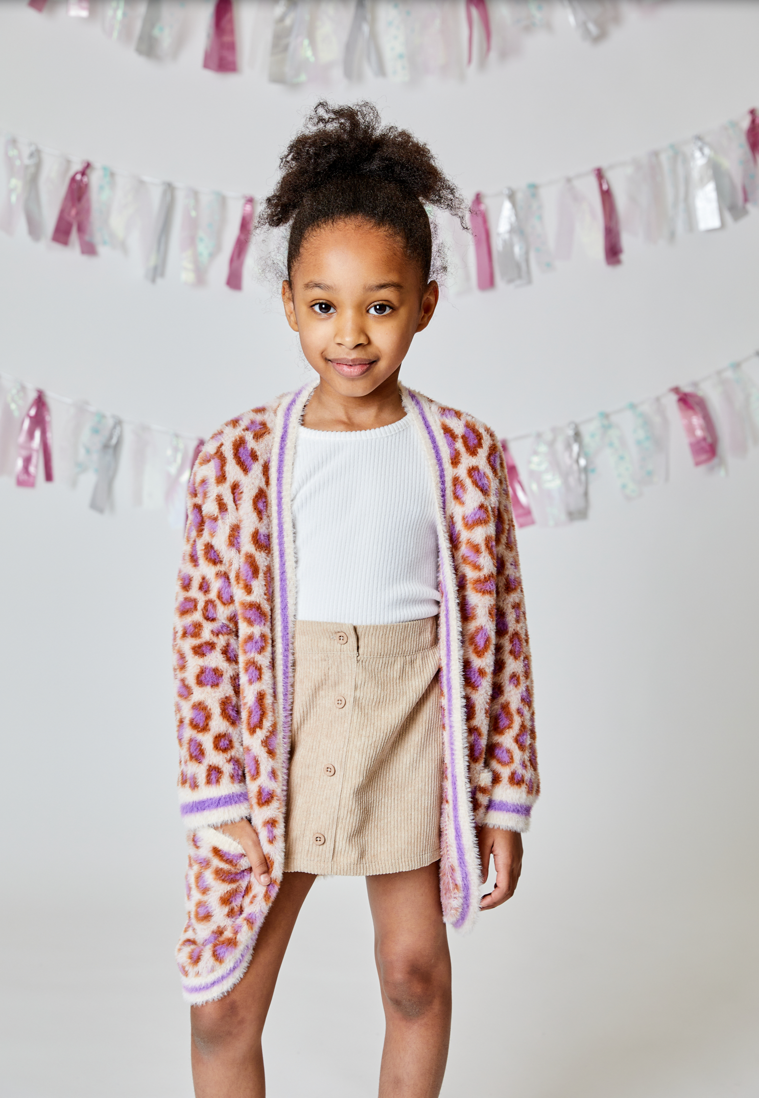 Purple Leopard Long Cardigan