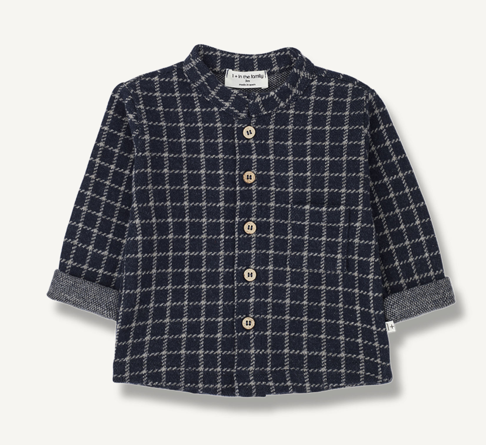 Navy Checkered Button Down Set