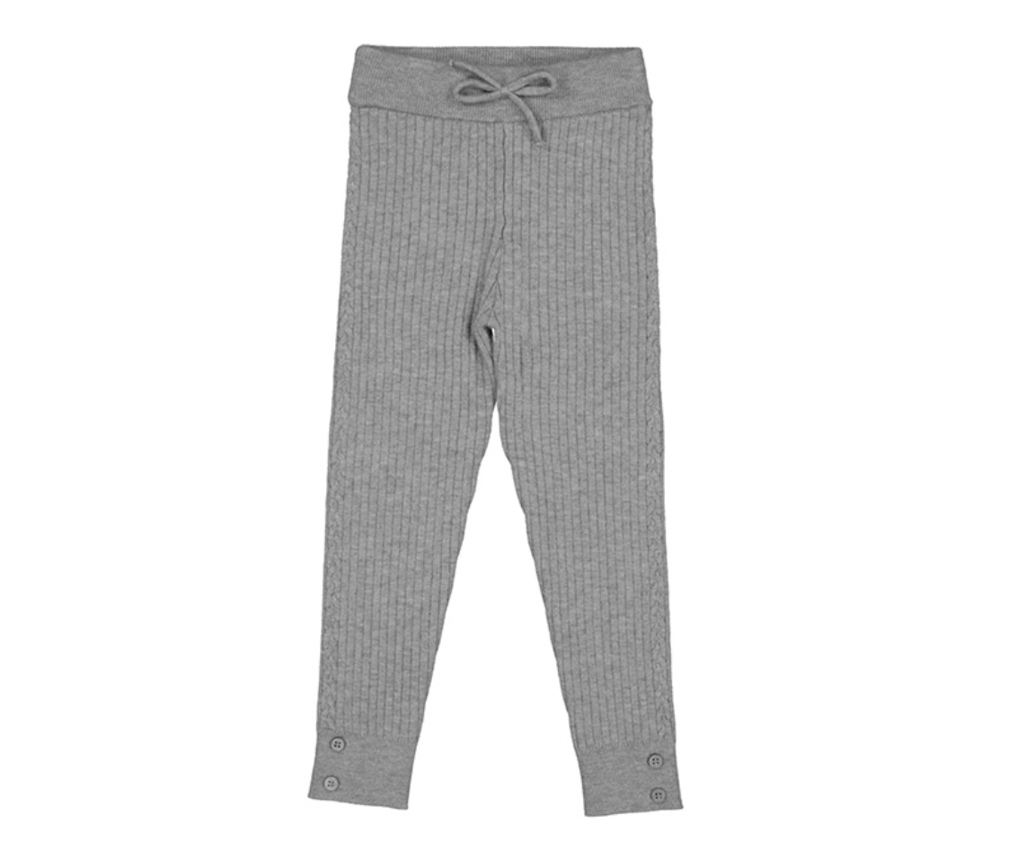 Soft Steel Ribbed Knit Leggings