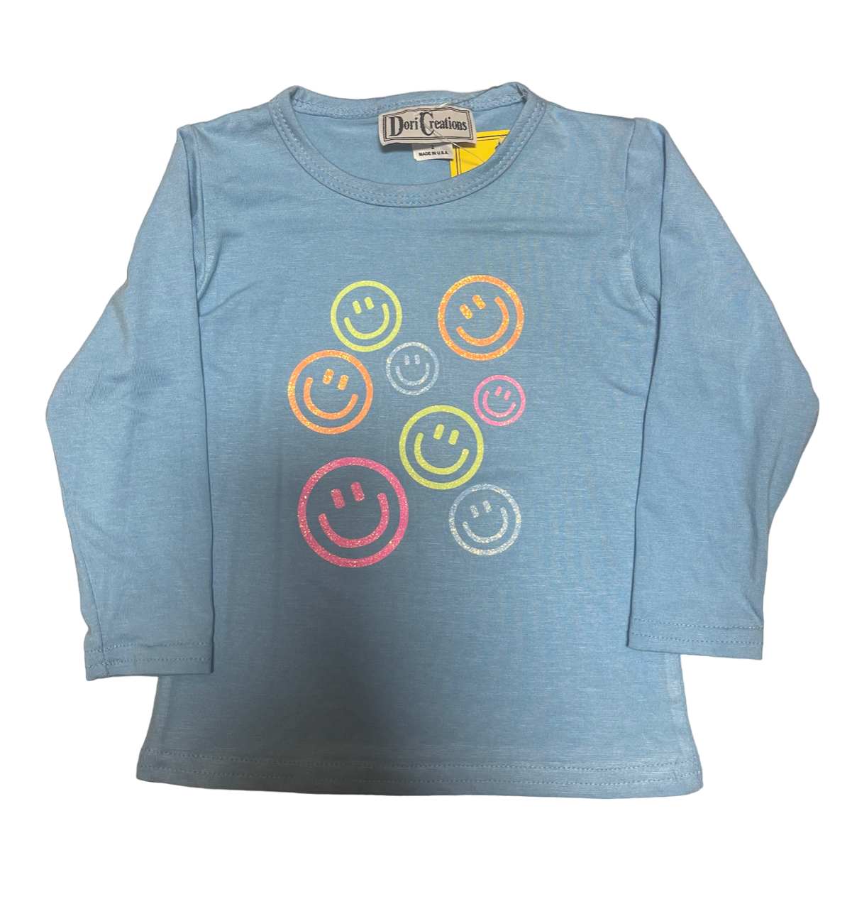 Blue Multi Glitter Smile Top