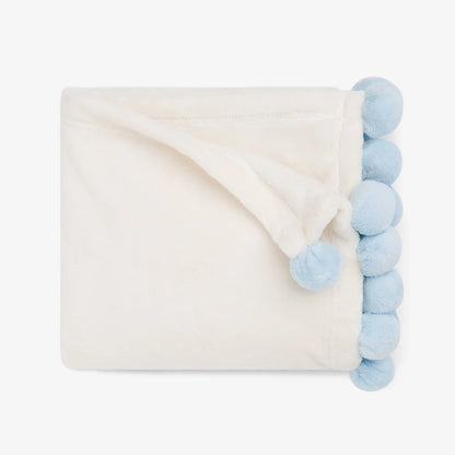 Elegant Baby Pom Pom Blanket Blue