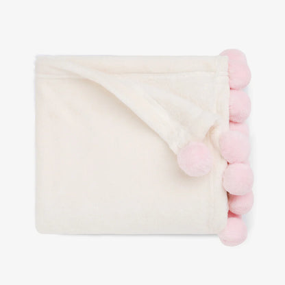 Elegant Baby Pom Pom Blanket Pink