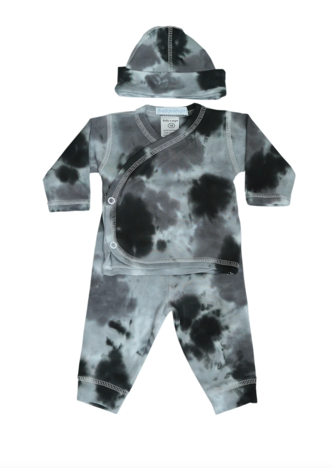 Baby Steps 3pc Set Black/Grey Tie Dye