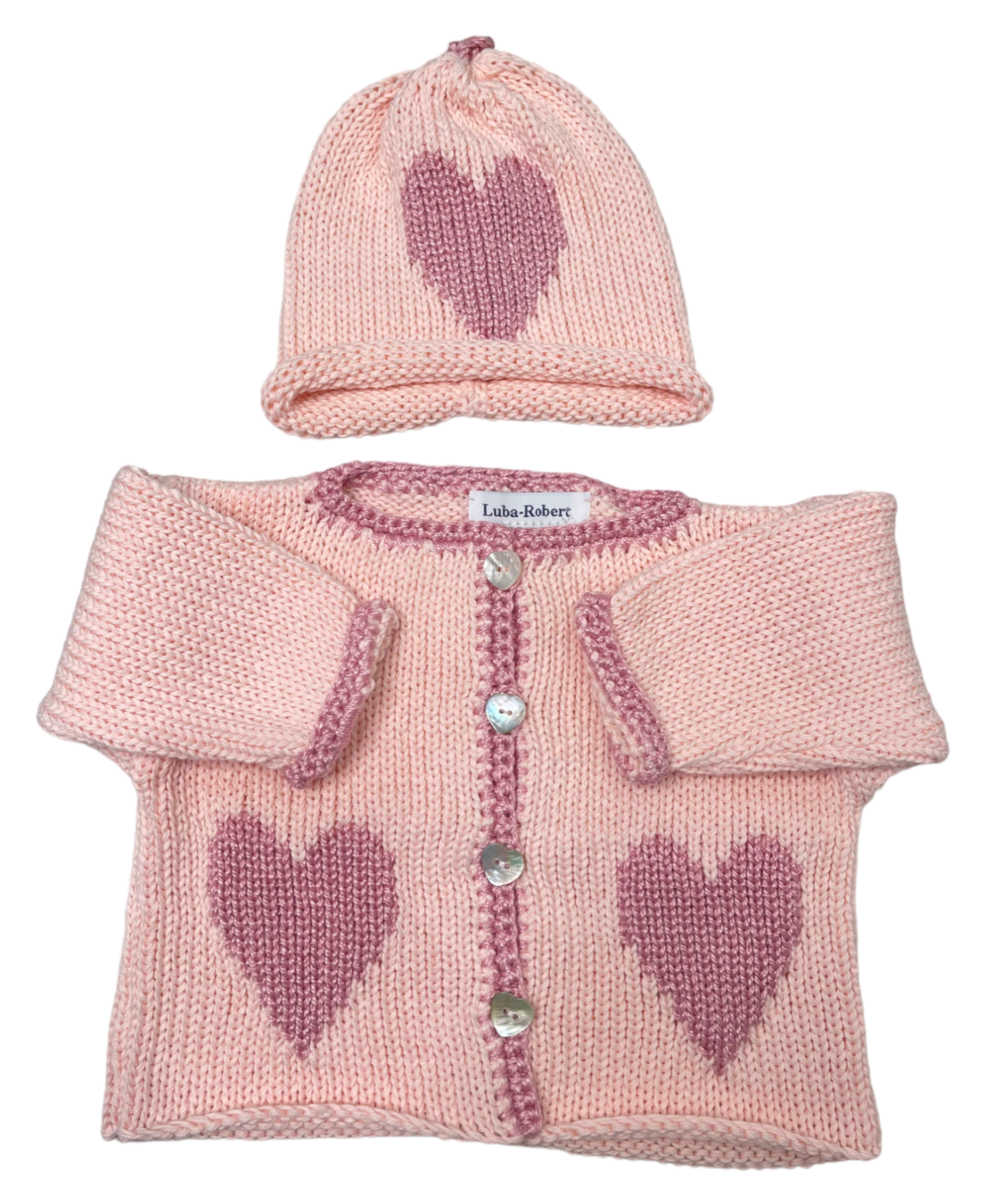 Luba Knit Sweater Set  Pink Heart