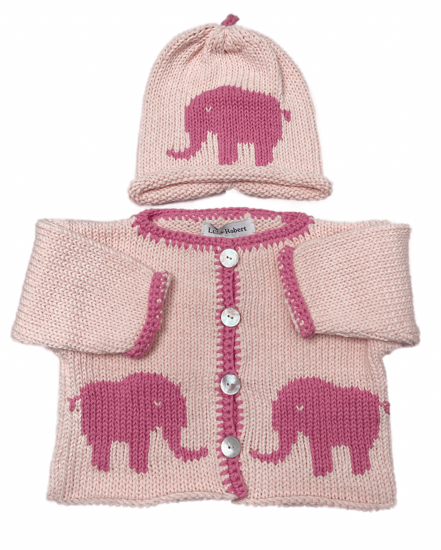 Luba Knit Sweater Set Pink Elephant
