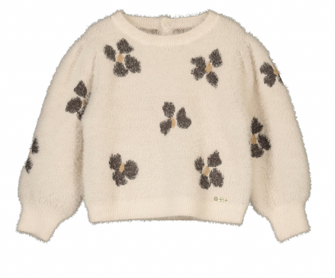 Grey Flower Sweater
