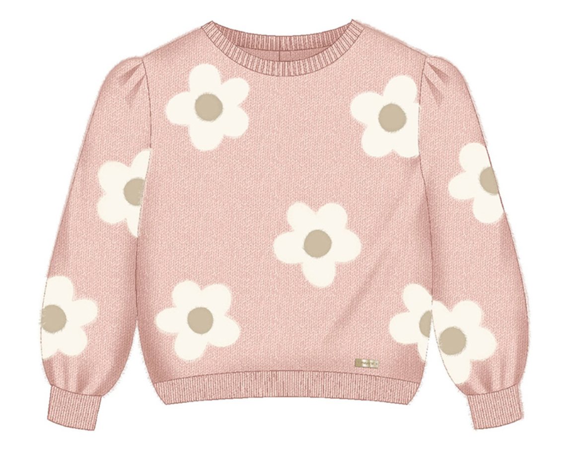 Pink Flower Sweater